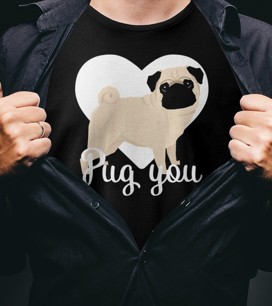 Pug You Heart Background T-Shirt
