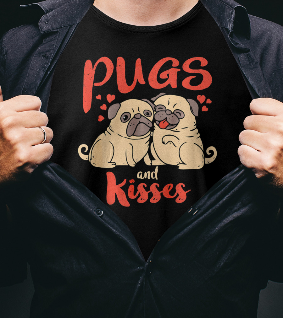 Pugs And Kisses Heartwarming Dog Love With Adorable Pugs T-Shirt