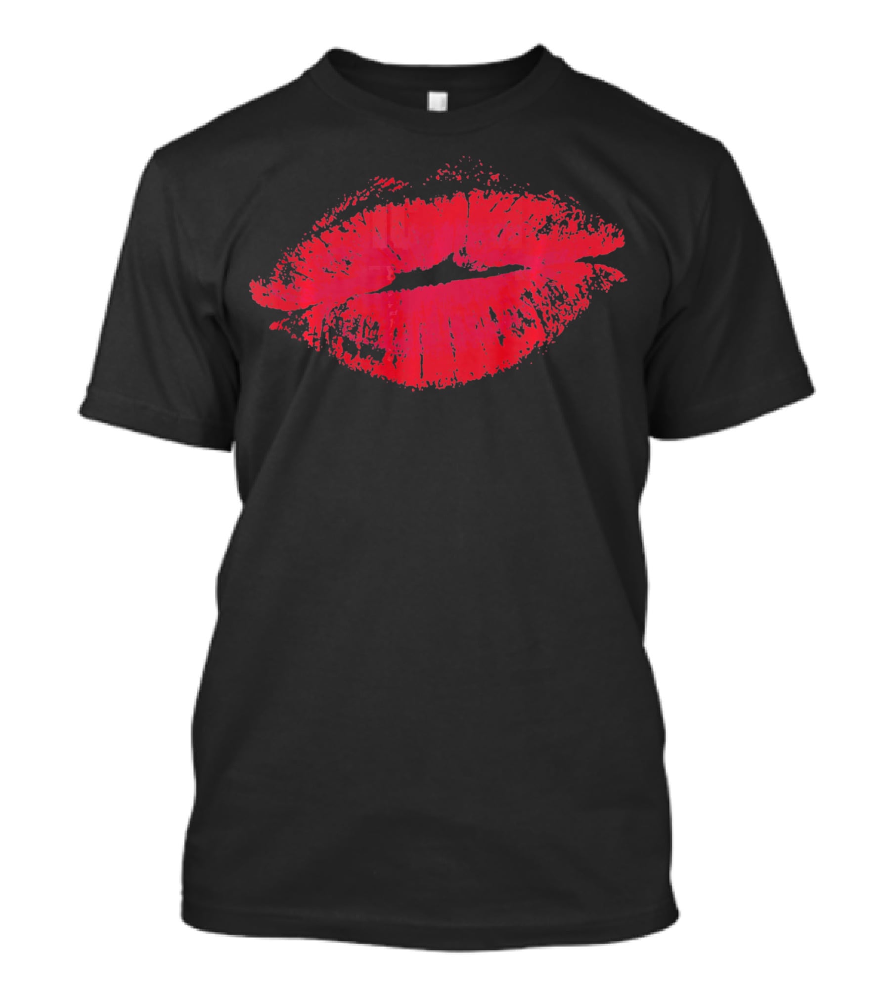 Red Lips Kiss Valentines Day Lipstick Print T-Shirt