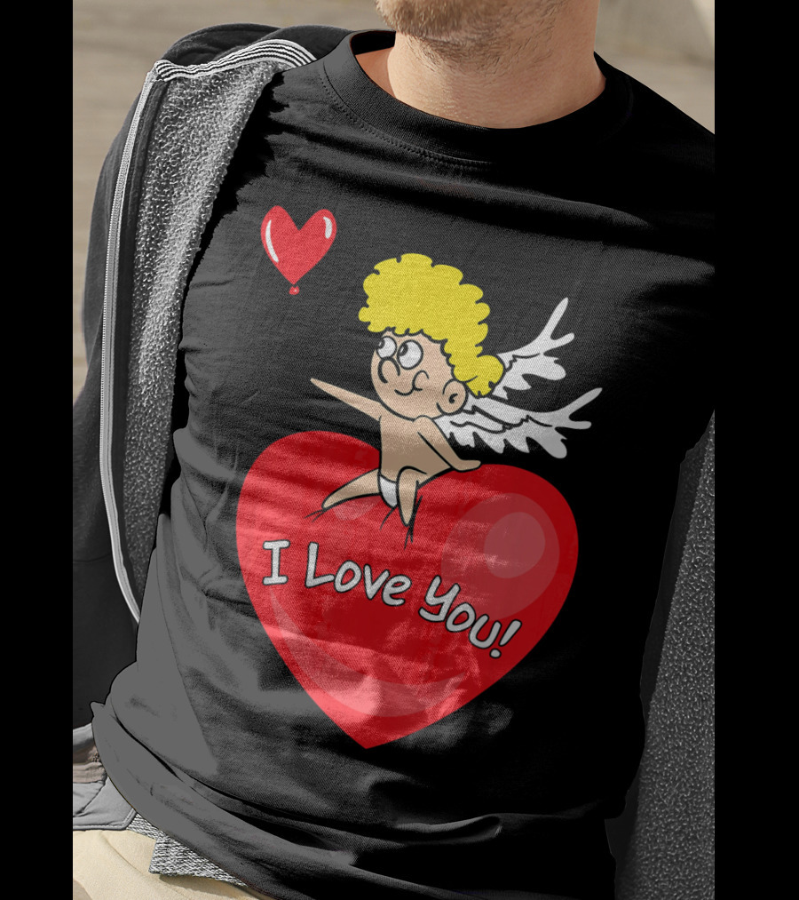 I Love You Romantic Valentine's Day Cupid Heart T-Shirt