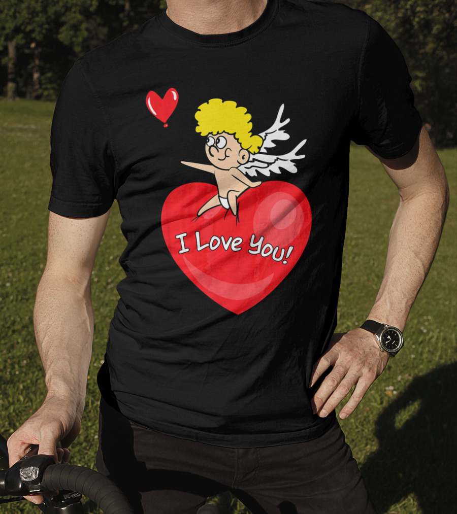 I Love You Romantic Valentine's Day Cupid Heart T-Shirt