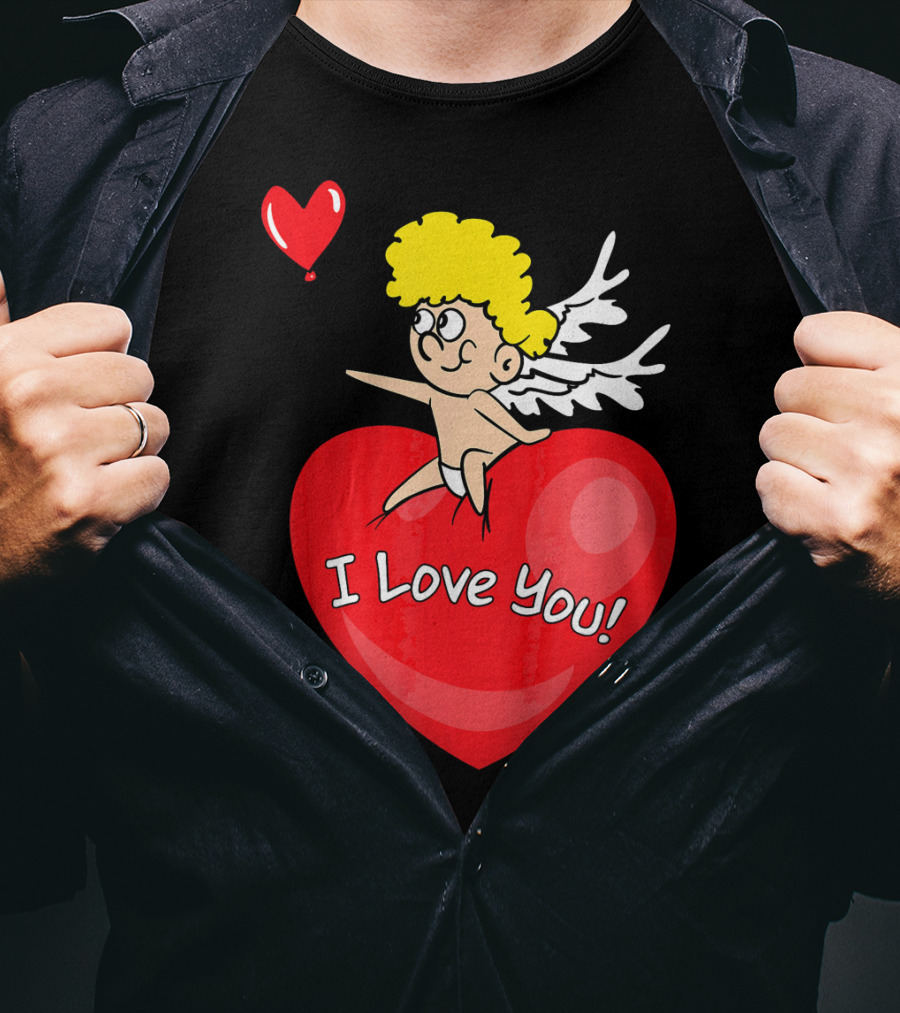 I Love You Romantic Valentine's Day Cupid Heart T-Shirt
