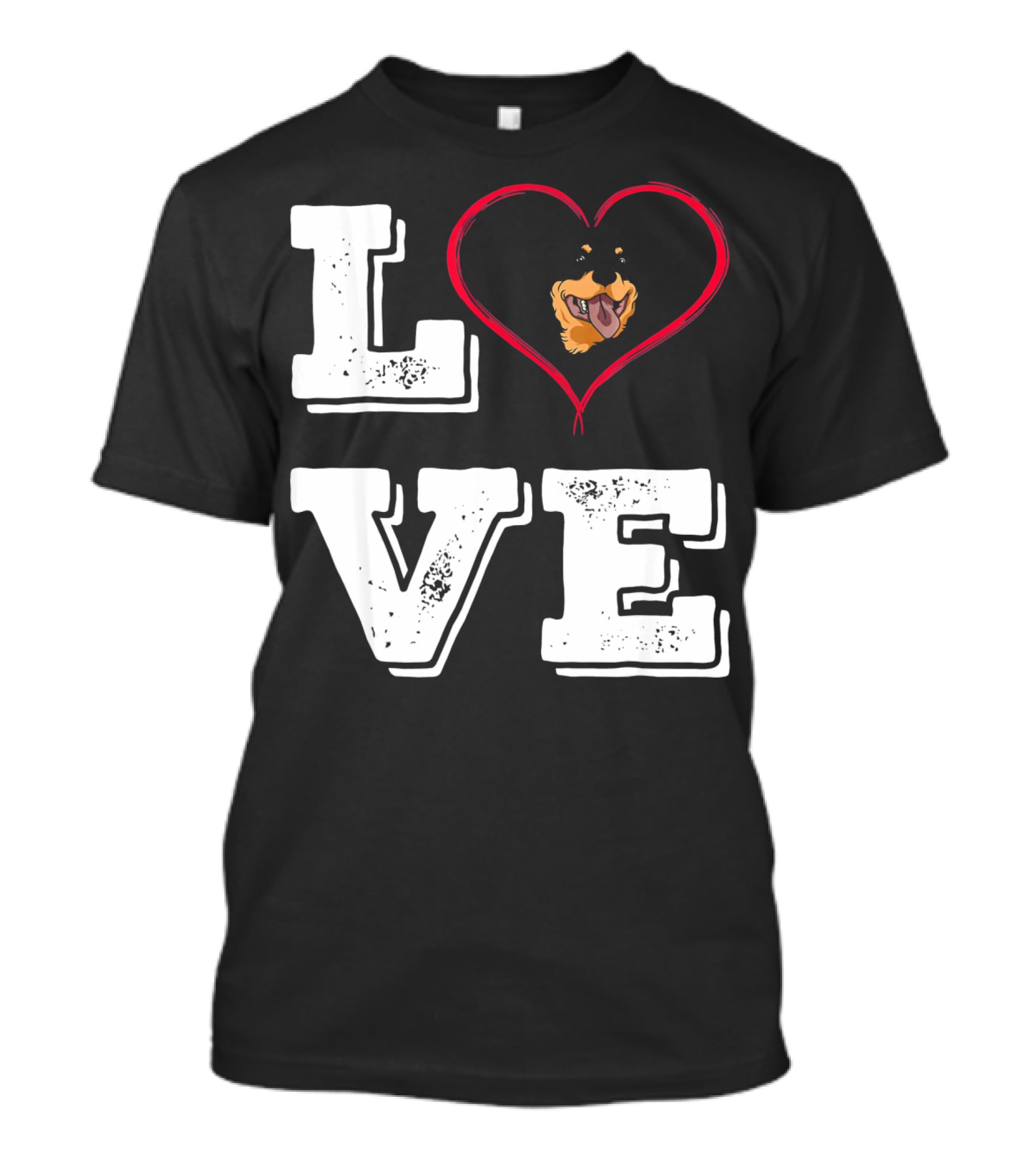 LOVE Rottweiler Lover Dog Heart Face T-Shirt