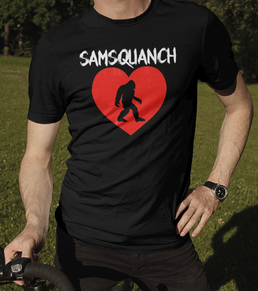 Samsquanch Heart Silhouette Valentines Day T-Shirt