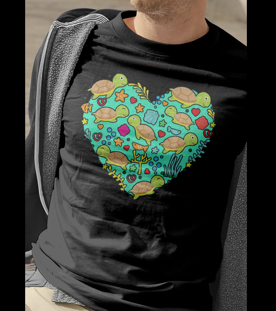 Sea Turtle Heart Valentine's Day T-Shirt