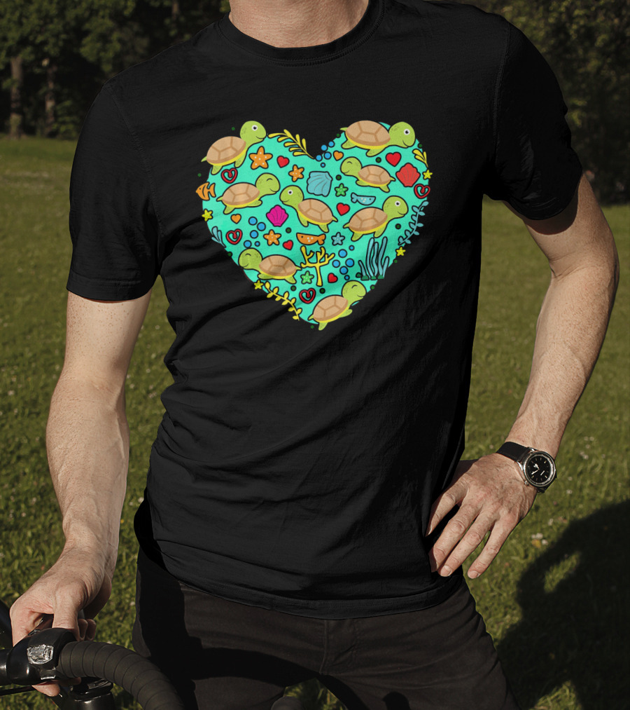 Sea Turtle Heart Valentine's Day T-Shirt
