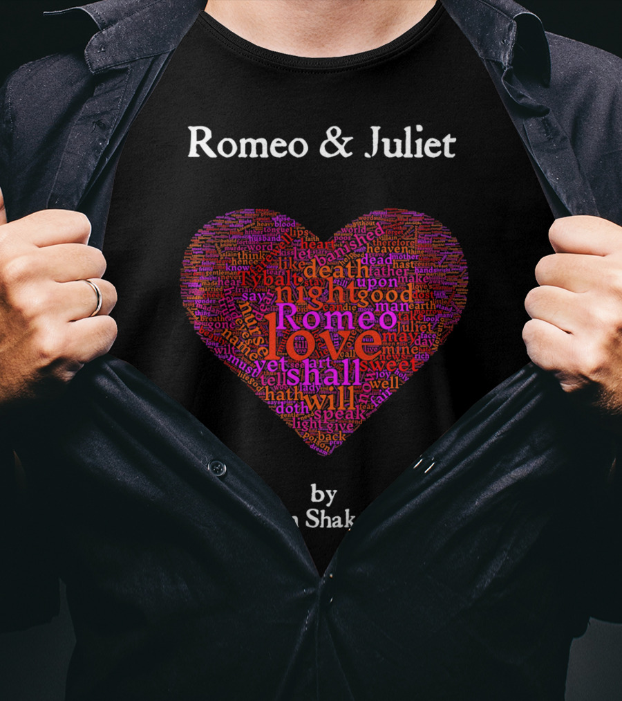 Romeo And Juliet Love Heart By William Shakespeare T-Shirt