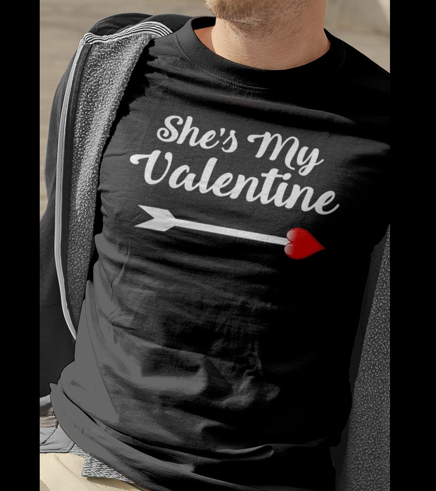 She's My Valentine Heart Arrow Boyfriends T-Shirt