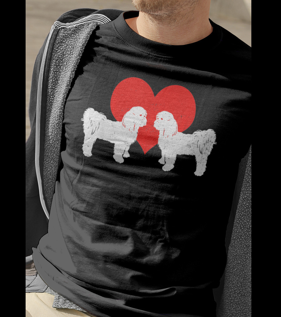 Valentines Shitzu Heart Duo T-Shirt