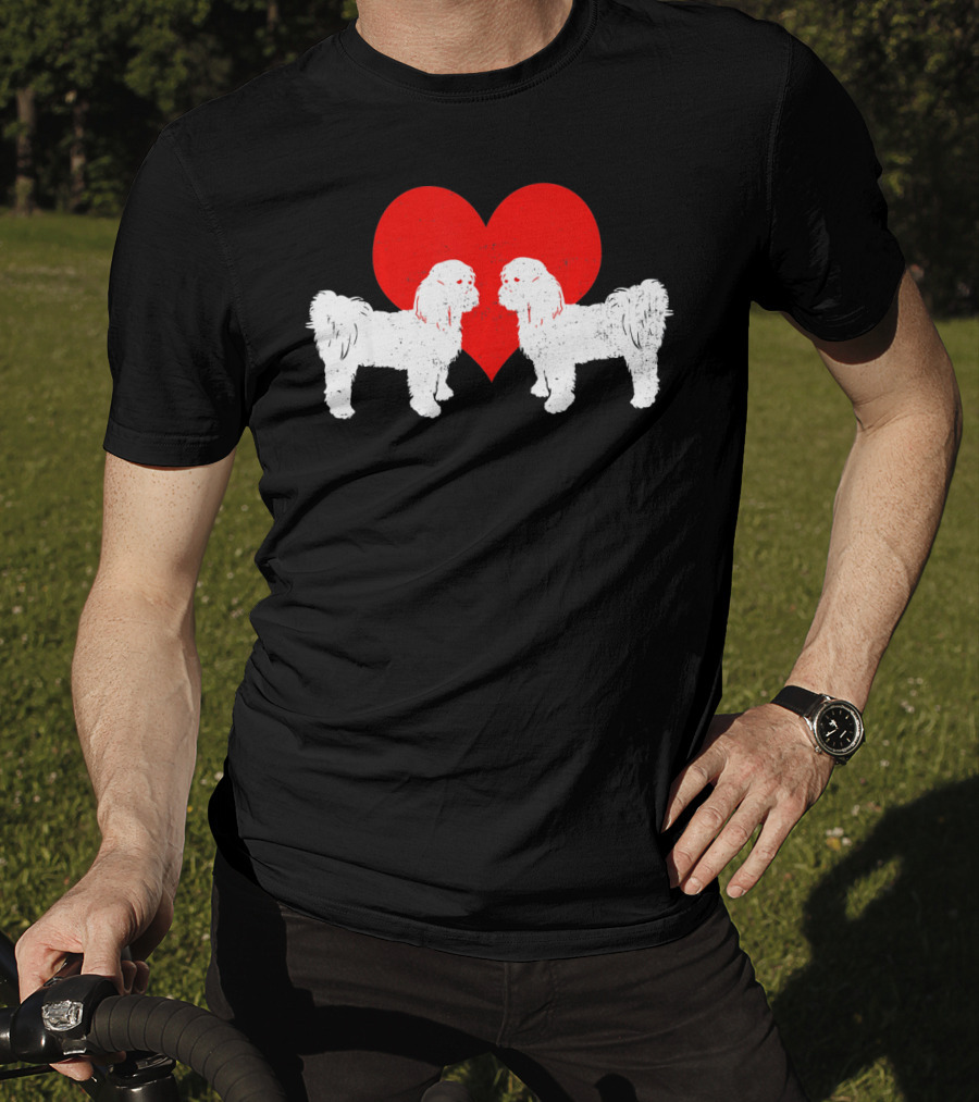 Valentines Shitzu Heart Duo T-Shirt