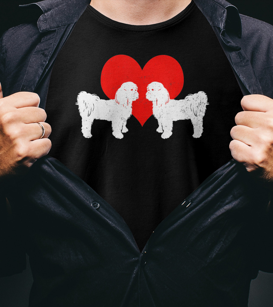 Valentines Shitzu Heart Duo T-Shirt
