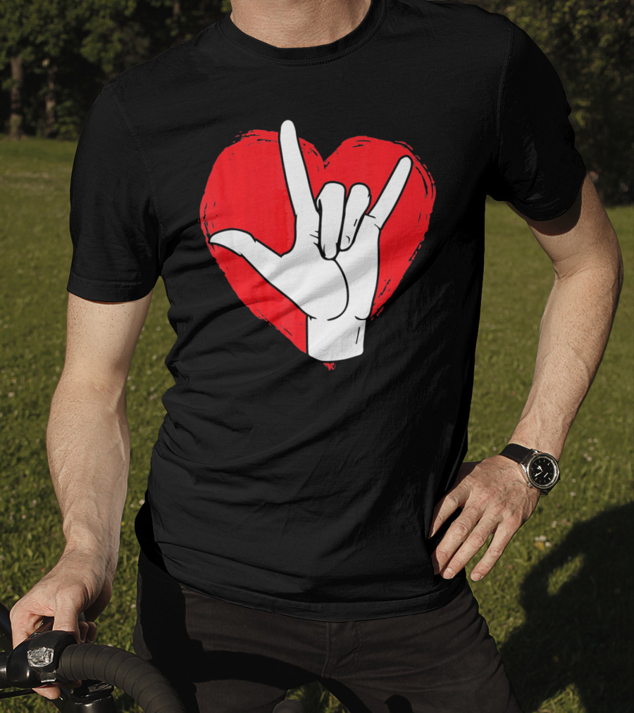Sign Language I Love You ASL Heart Valentine's Gesture T-Shirt