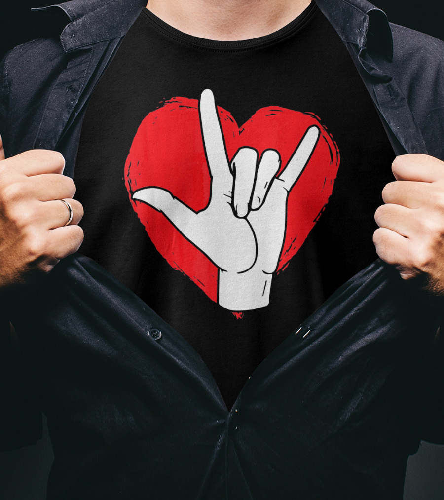 Sign Language I Love You ASL Heart Valentine's Gesture T-Shirt