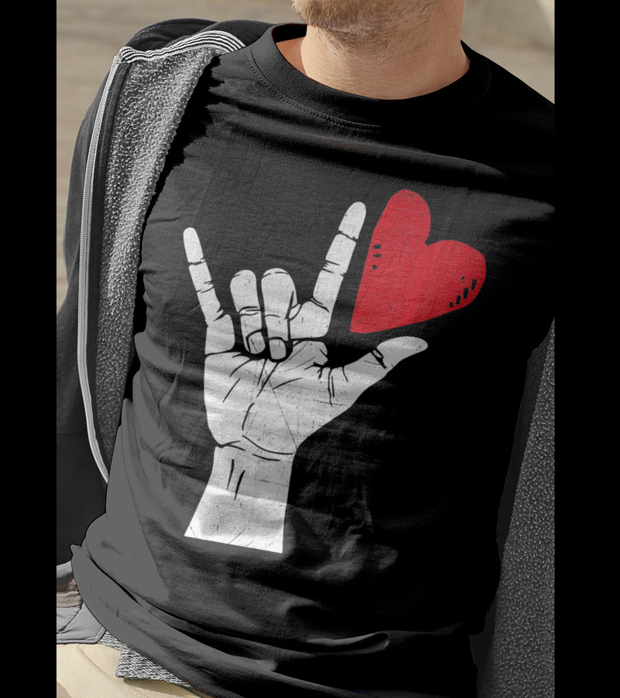 Sign Language I Love You Valentine Heart T-Shirt