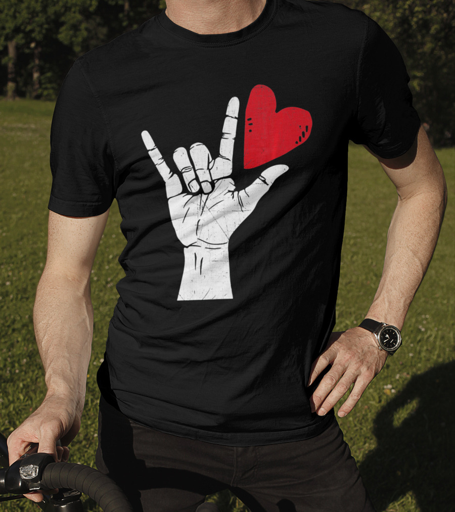 Sign Language I Love You Valentine Heart T-Shirt