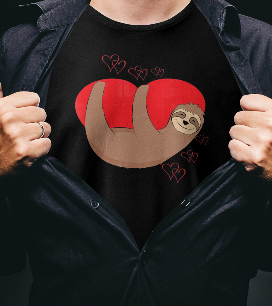 Valentines Sloth Heart T-Shirt