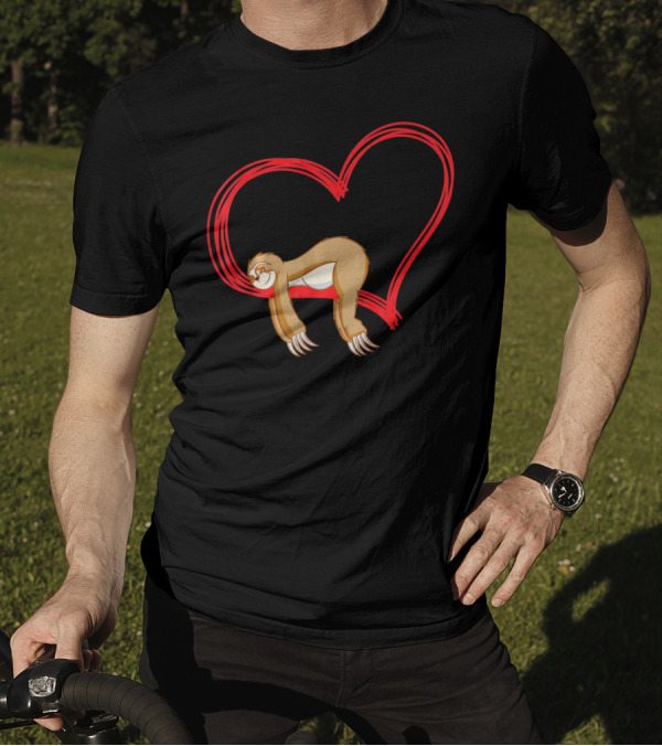 Sloth Lover Funny Sloth Heart Embrace T-Shirt