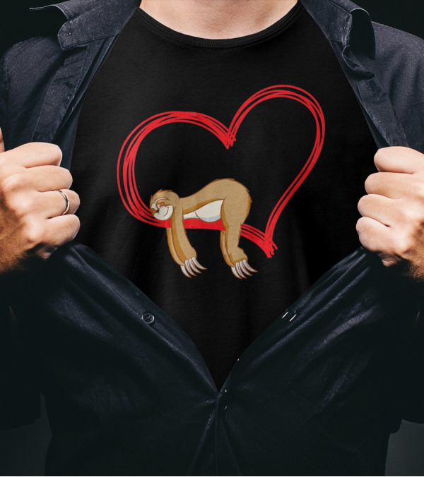 Sloth Lover Funny Sloth Heart Embrace T-Shirt