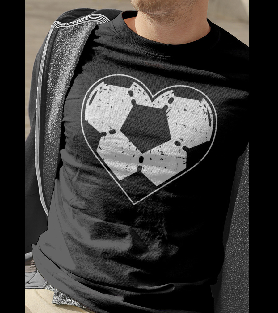 Heart Shaped Soccer Ball Football Sport T-Shirt