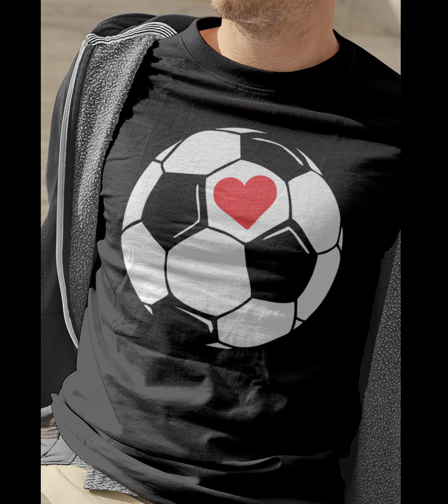 Soccer Valentines Day Heart In Soccer Ball T-Shirt