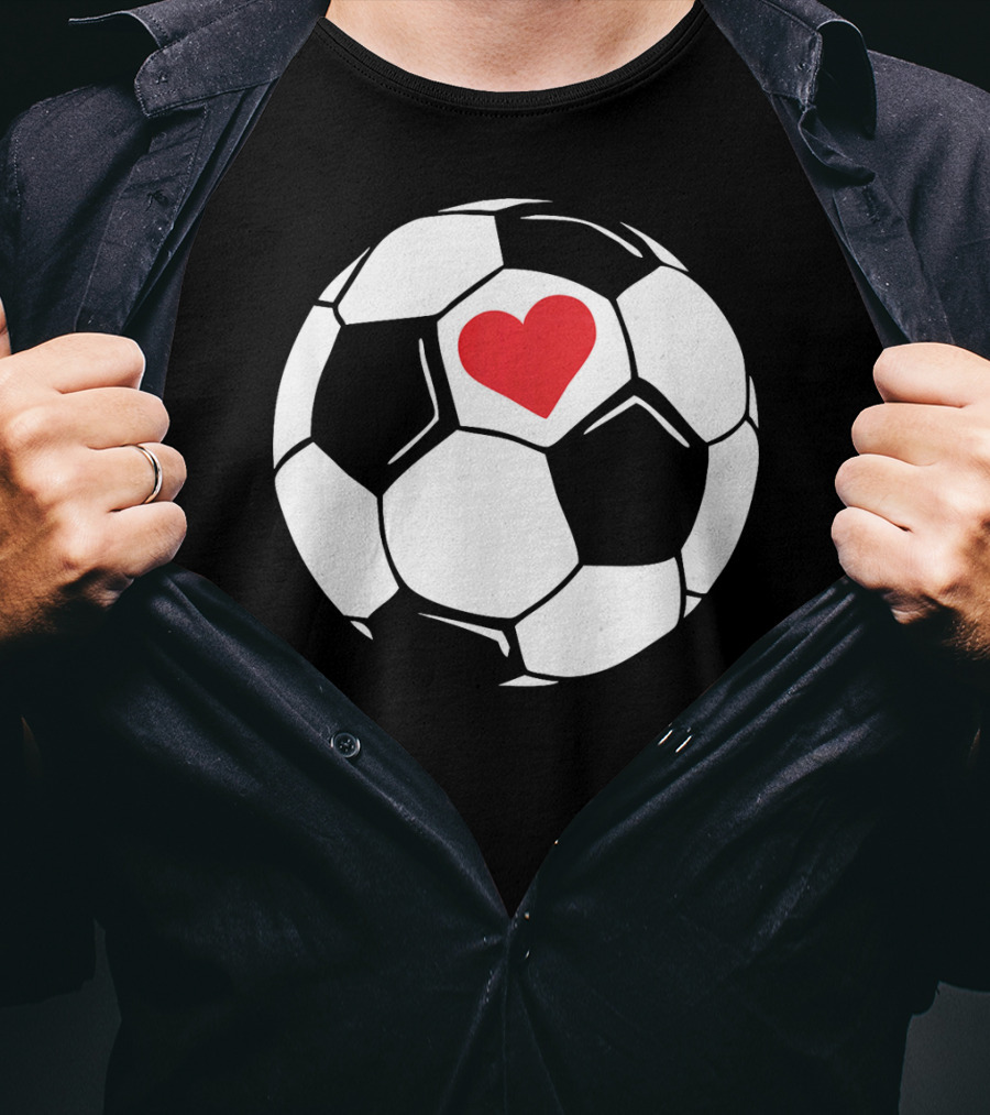 Soccer Valentines Day Heart In Soccer Ball T-Shirt