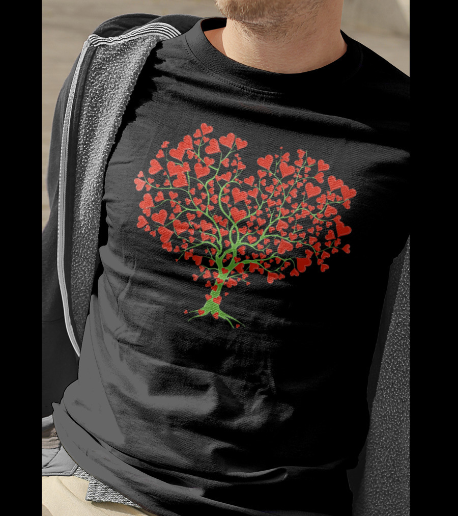 Valentine Heart Shaped Tree Of Love T-Shirt