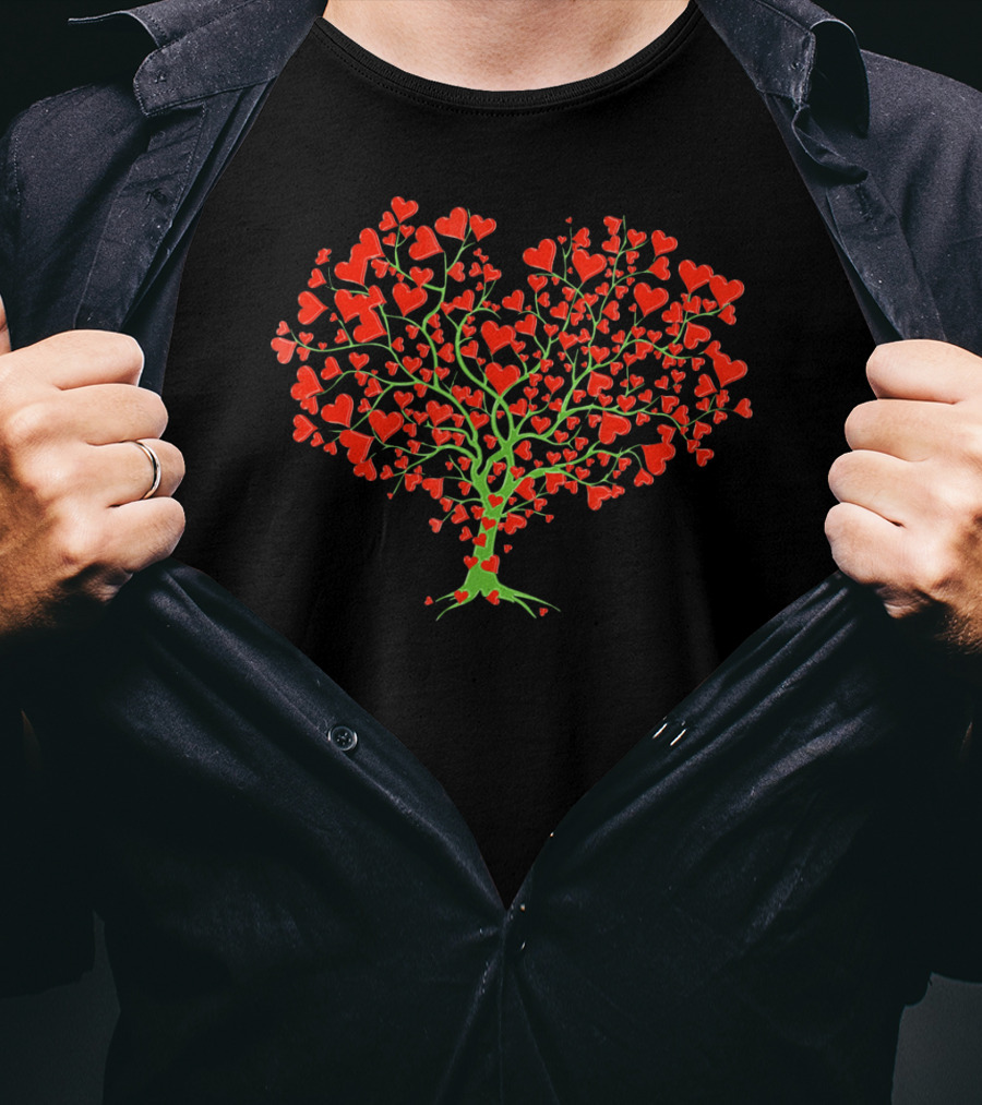 Valentine Heart Shaped Tree Of Love T-Shirt