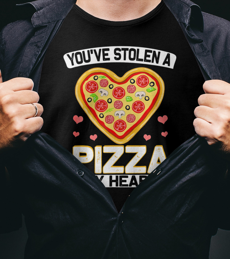 You've Stolen A Pizza My Heart Valentine's Day Hearts T-Shirt