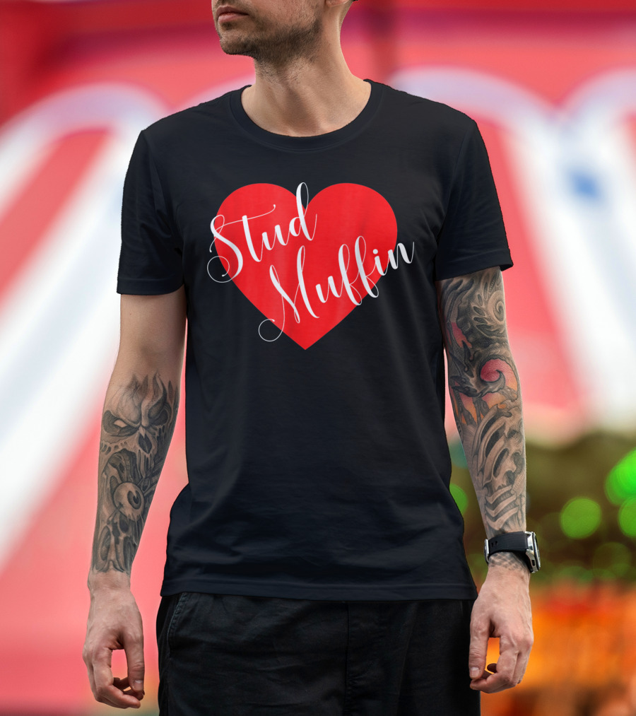 Stud Muffin Retro Vintage Valen Heart T-Shirt