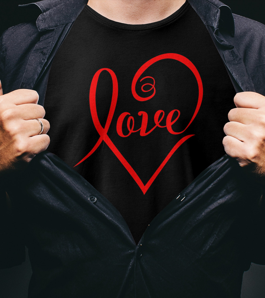 Stylish Heart Shape Love Valentine's Day T-Shirt