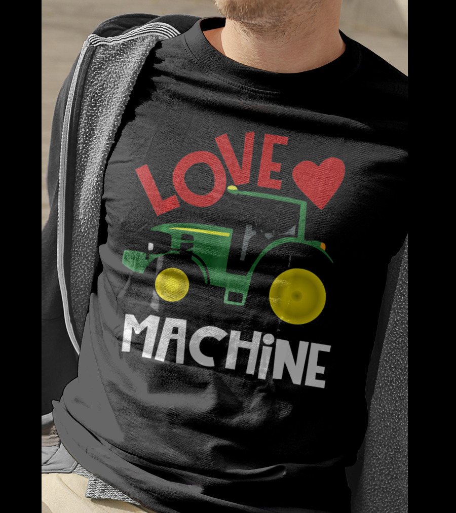 Love Machine Tractor Farm Valentine T-Shirt