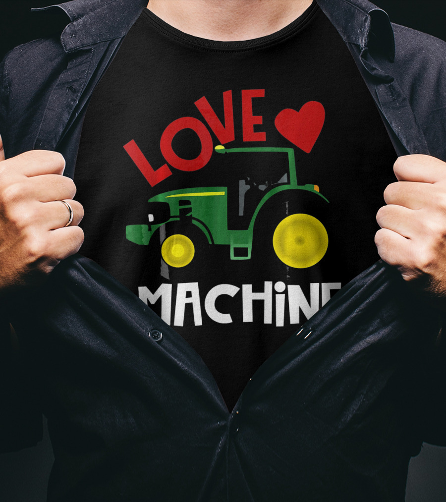 Love Machine Tractor Farm Valentine T-Shirt