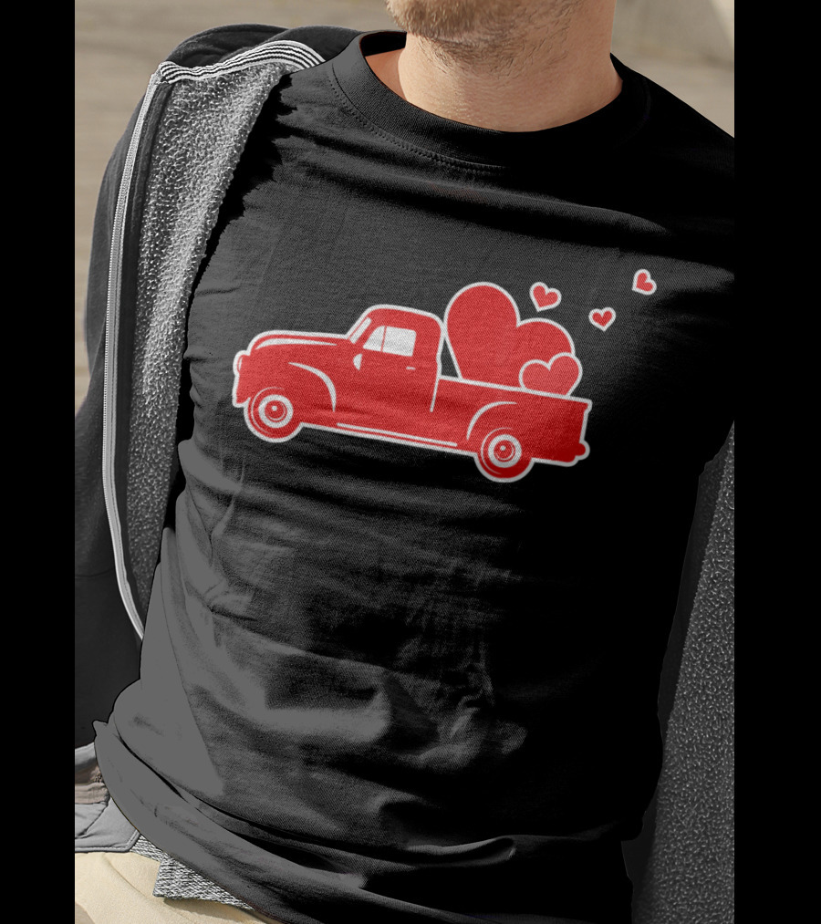 Toddler Boy Heart Truck Valentine T-Shirt