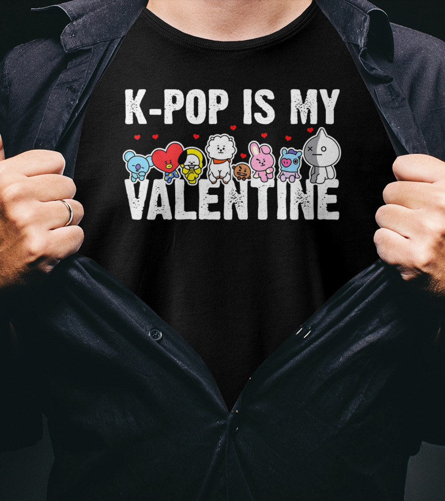 BT21 K-Pop Is My Valentine Characters T-Shirt