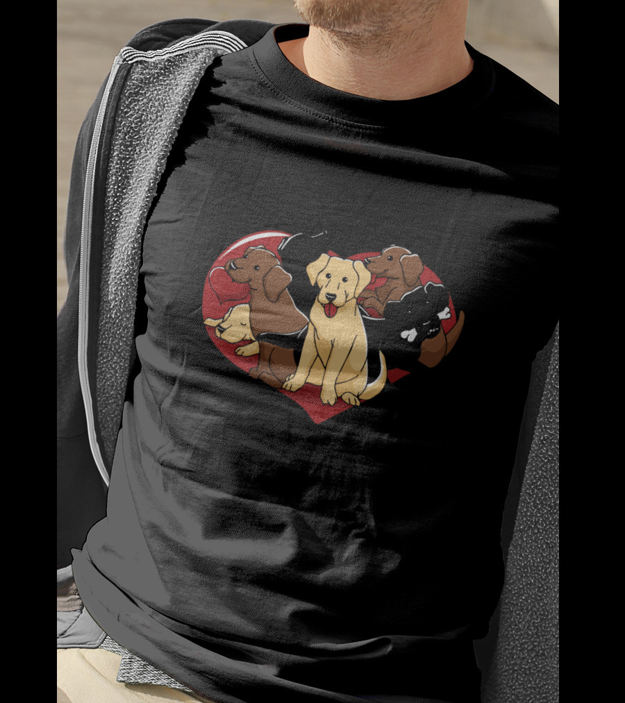 Labrador Retriever Heart Shape Dog Lovers Valentines Day T-Shirt