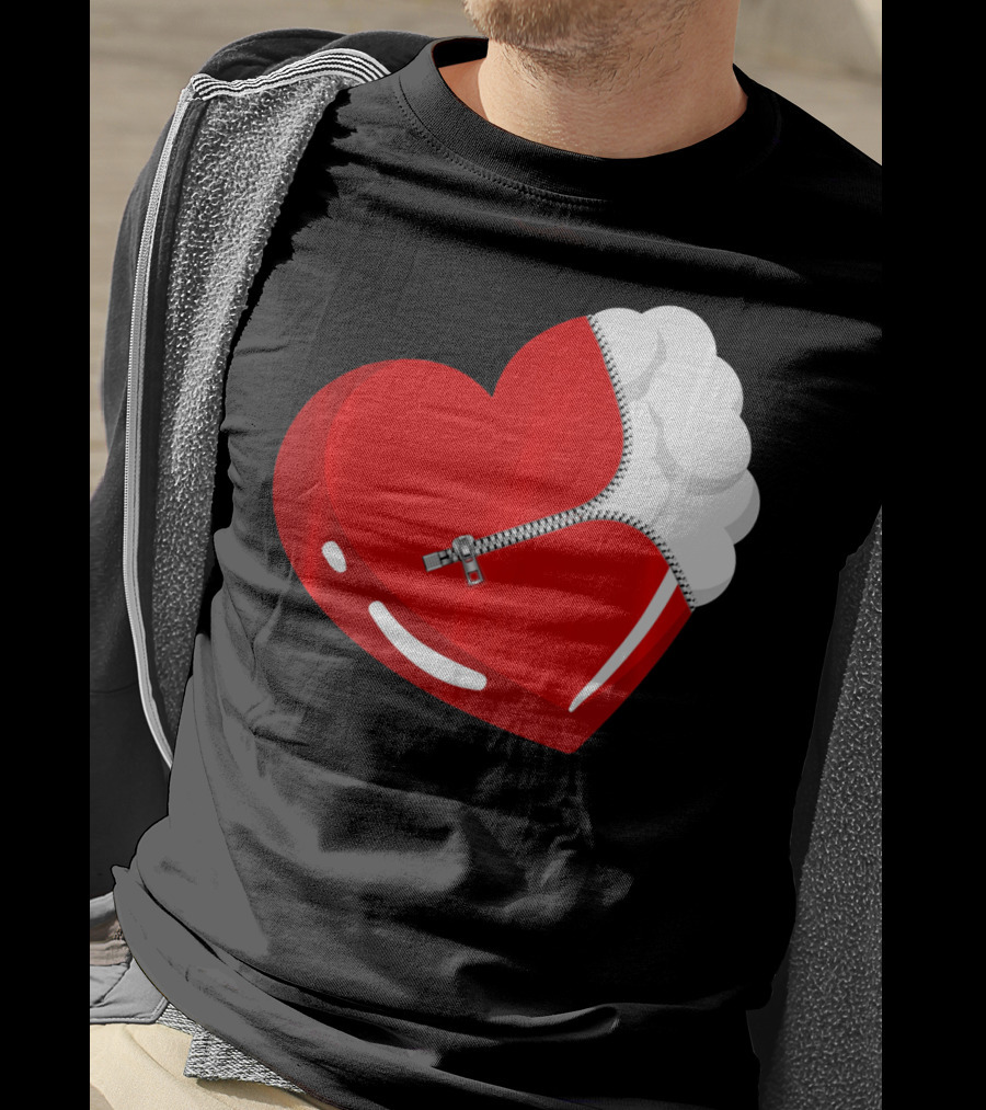 Lacrosse Ball Heart With Zipper Valentines T-Shirt