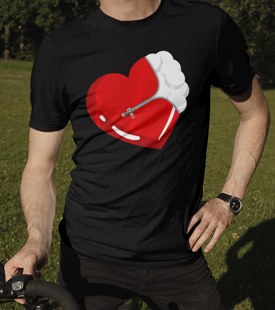Lacrosse Ball Heart With Zipper Valentines T-Shirt