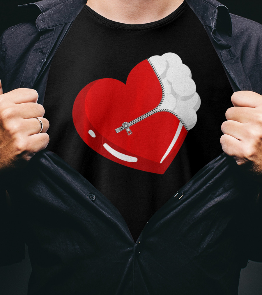 Lacrosse Ball Heart With Zipper Valentines T-Shirt