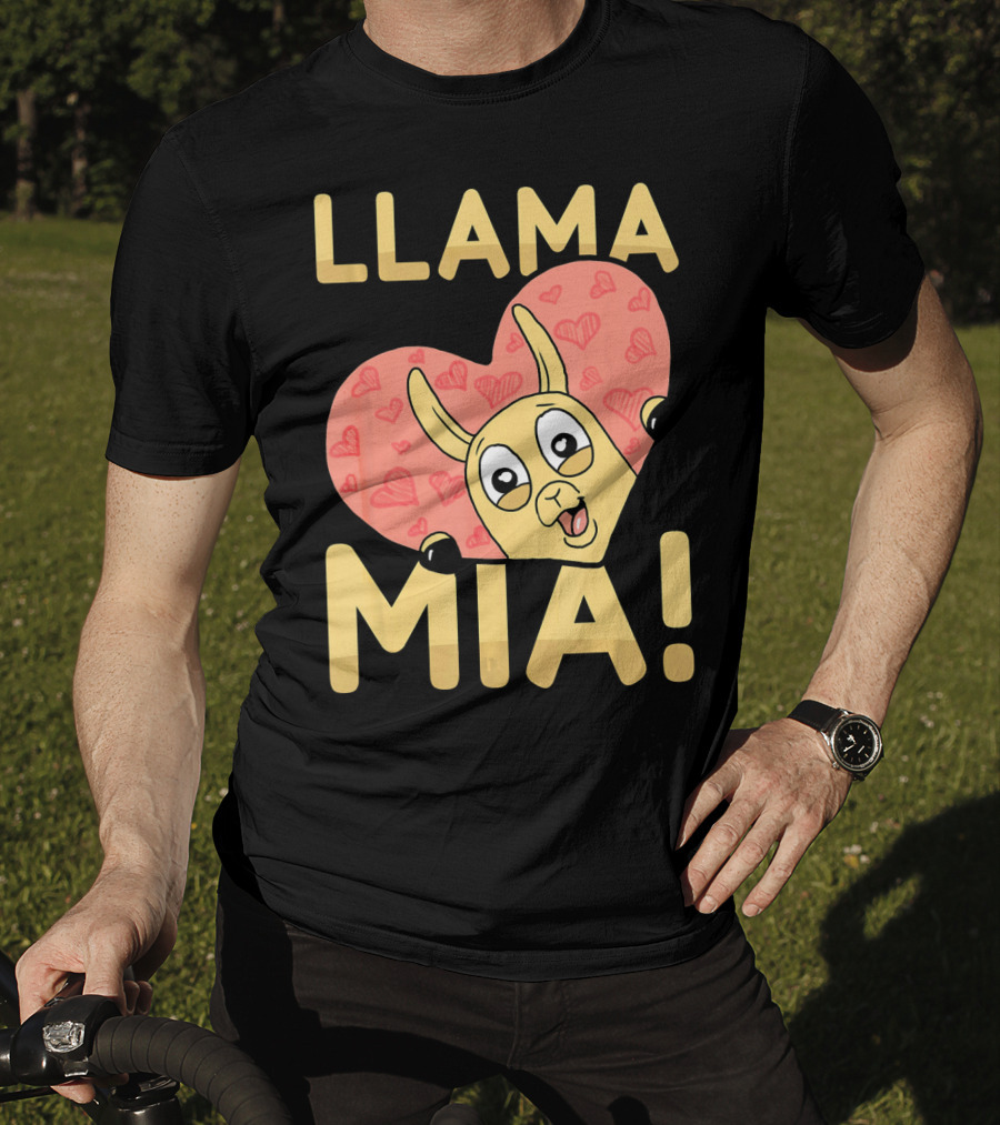 Llama Mia Love Heart Valentine's Day T-Shirt