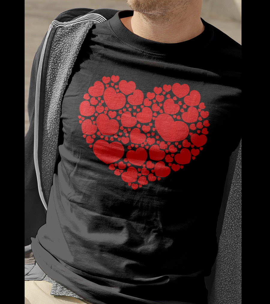 Valentines Day Lots Of Heart Red Hearts Couple T-Shirt