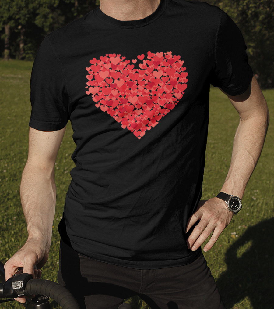 Lots Of Hearts Valentine's Day Heart In Many Shades Of Red T-Shirt