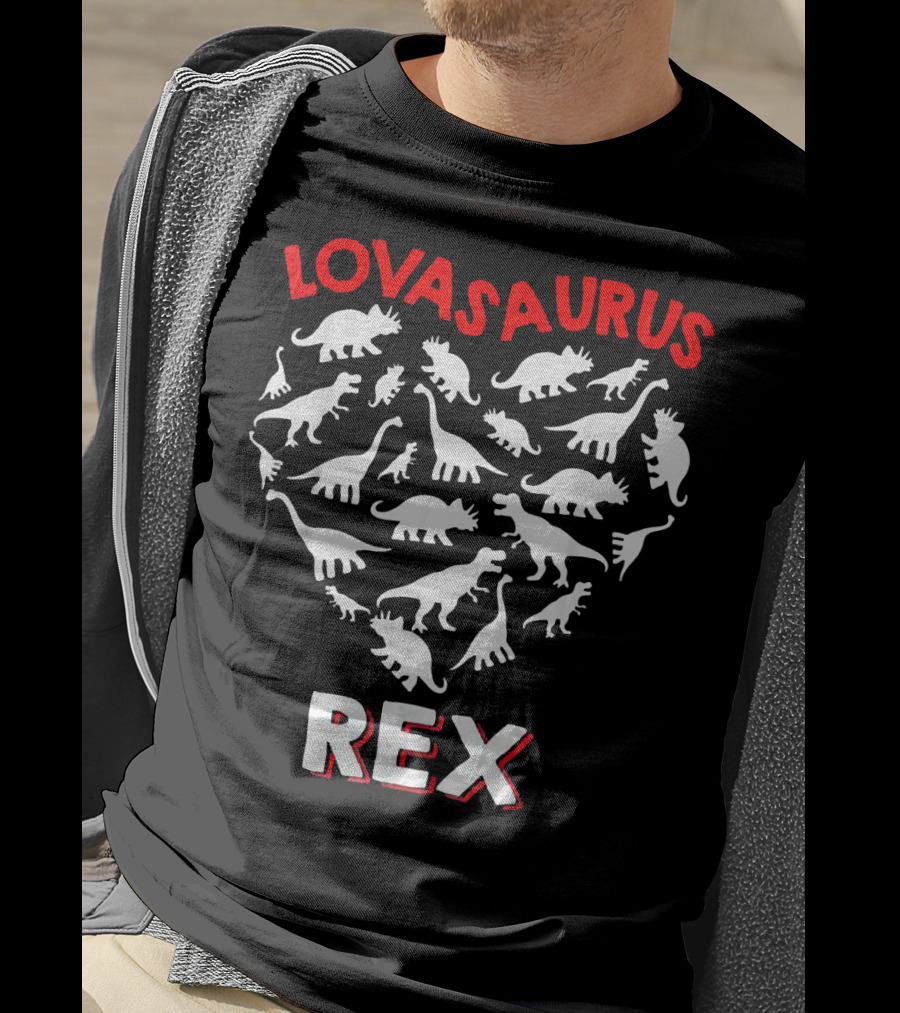 Lovasaurus Rex Dinosaur Valentine's Day Heart T-Shirt