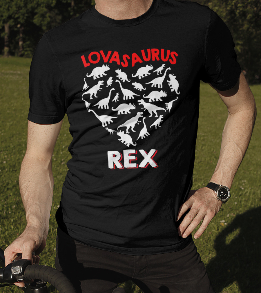 Lovasaurus Rex Dinosaur Valentine's Day Heart T-Shirt