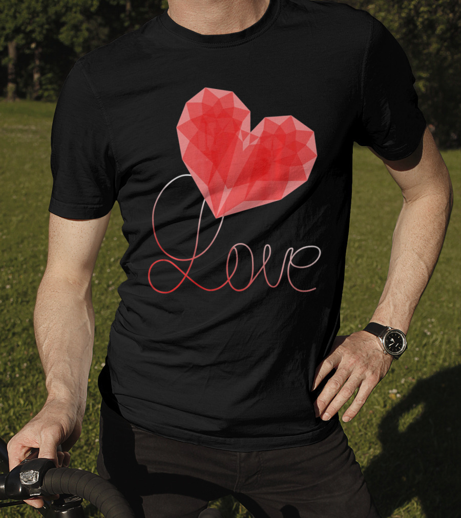 Love Heart Valentin Geometric T-Shirt