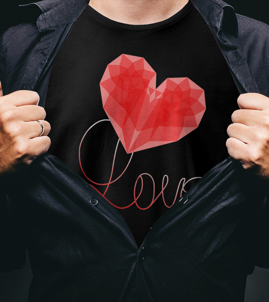 Love Heart Valentin Geometric T-Shirt