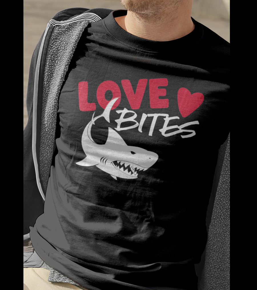 Valentines Day Shark Love Bites T-Shirt