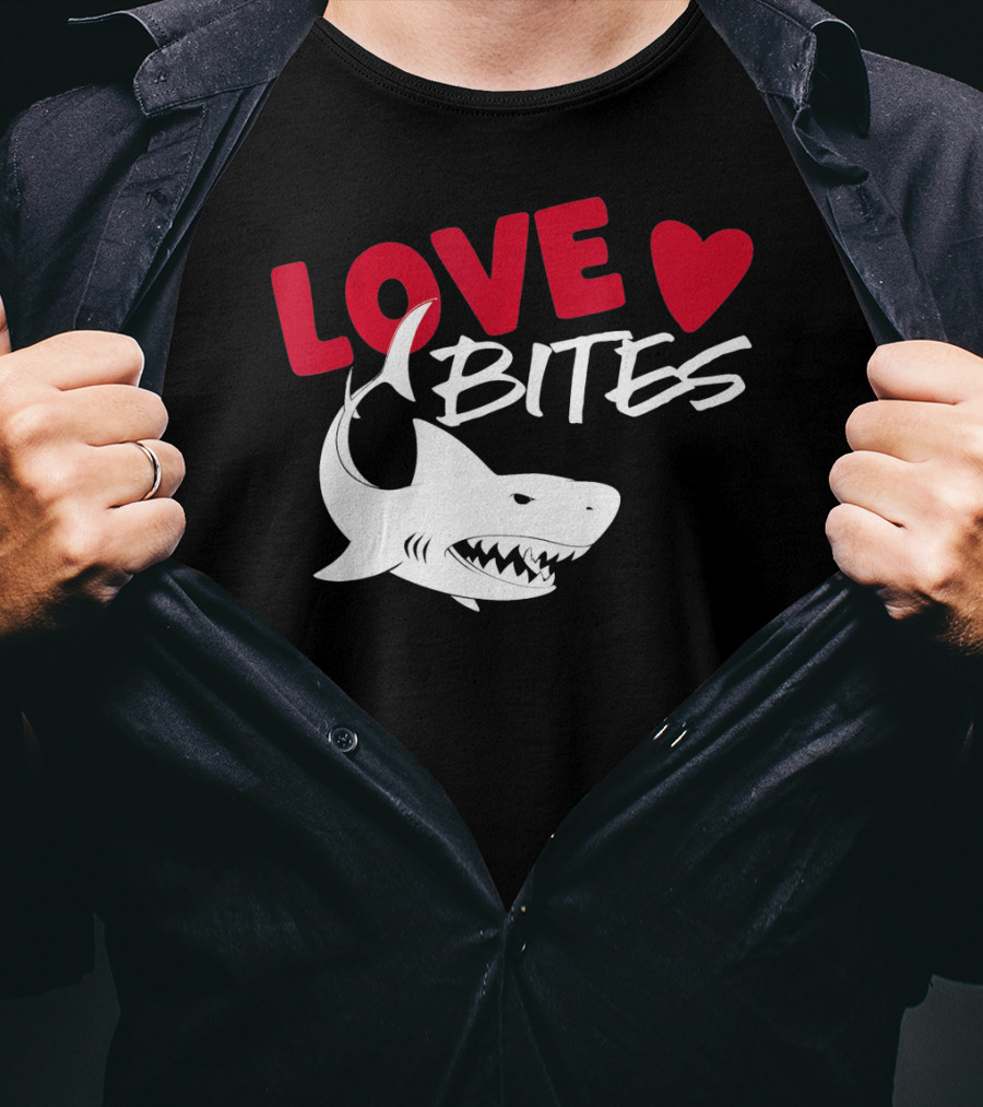 Valentines Day Shark Love Bites T-Shirt