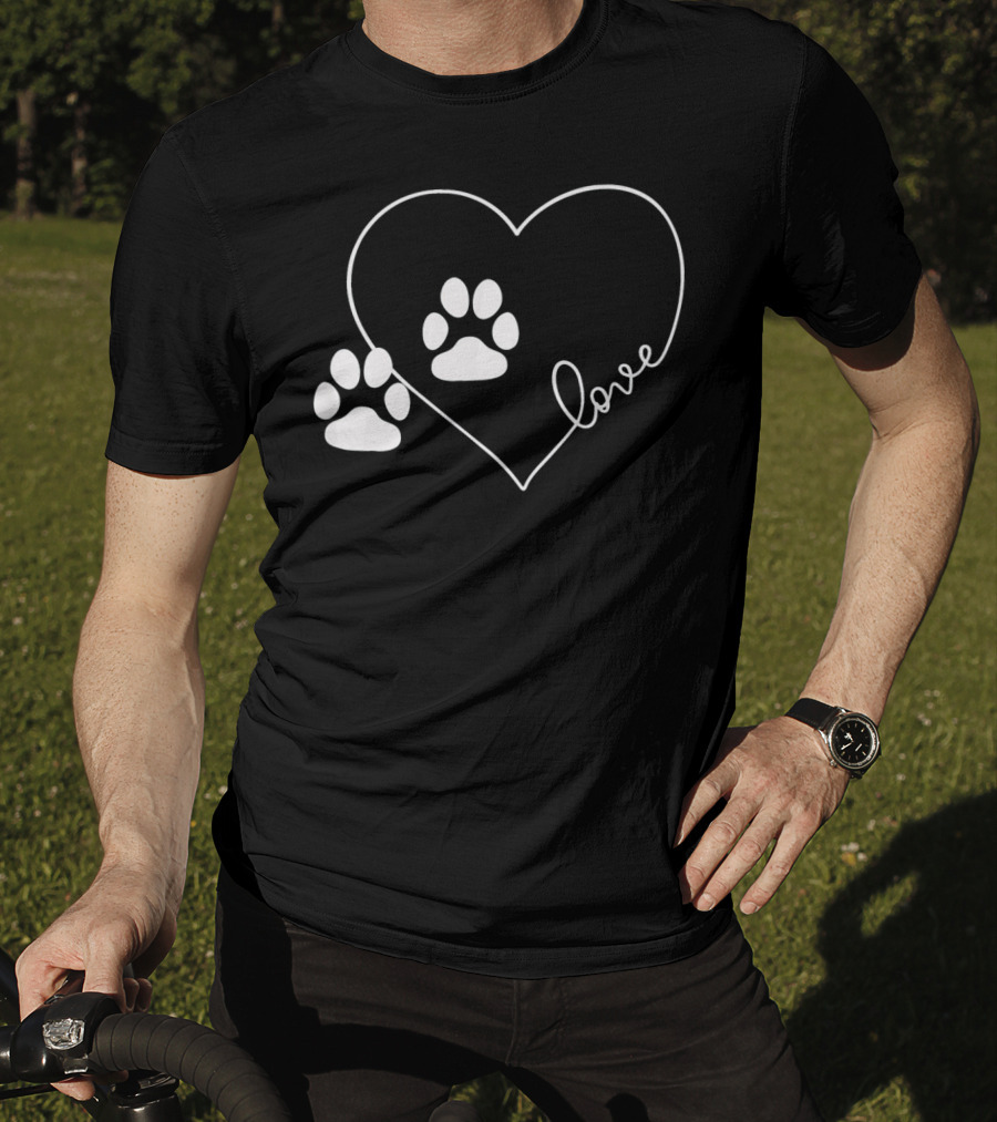 Love Paw Prints Heart T-Shirt