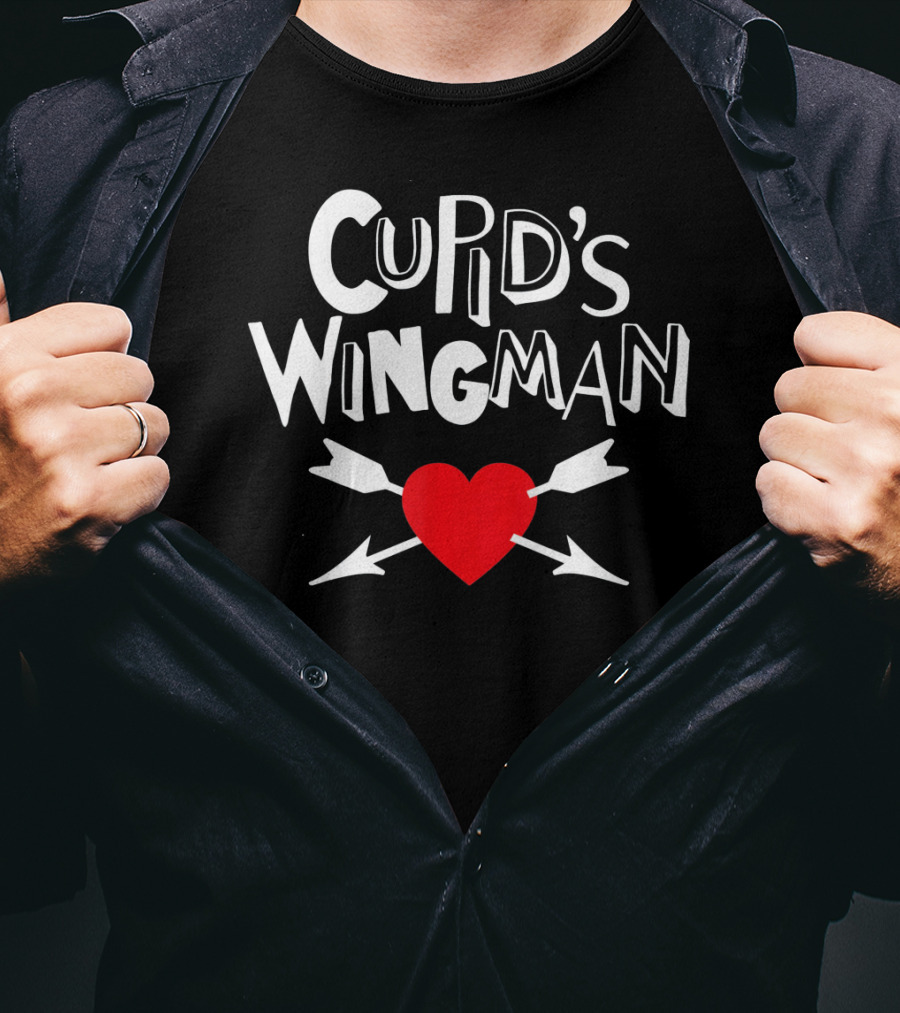 Cupid's Wingman Love First Valentines Day T-Shirt