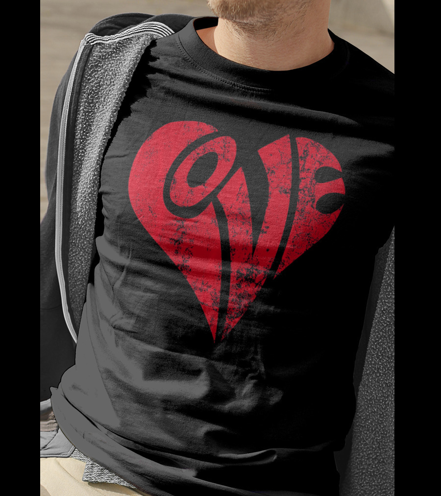 Vintage Red Love Heart T-Shirt
